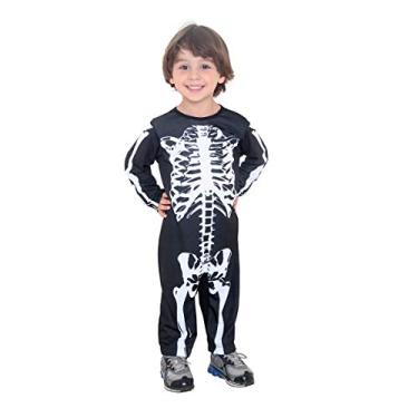 Imagem de Fantasia Esqueleto bebe 911401-g Sulamericana Fantasias Preto/branco 3 Anos
