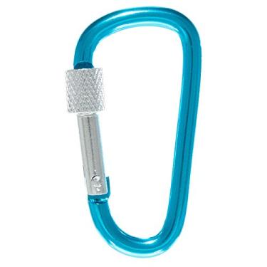 Imagem de West Coast Paracord Mosquetão com trava de 5 cm - Chaveiro seguro de anel em D de alumínio - Uso geral, Finalidade, Mochila (Turquesa, 10 unidades)
