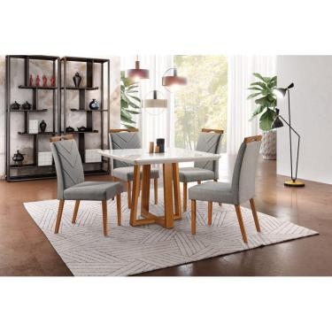 Imagem de Sala de Jantar Moderna com 4 Cadeiras 1,20x0,90m - Hera - Requinte Salas