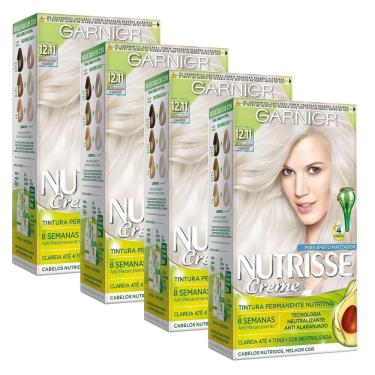 Imagem de Kit 4 Tinturas  Nutrisse Louro Platinado Perfeito 12.11