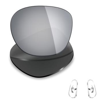 Imagem de Mryok Lentes de substituição polarizadas e peças de nariz para Ray-Ban RB4333D 55 mm - Titânio prata