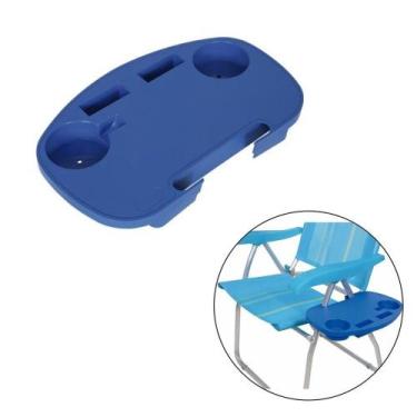 Imagem de Mesa Portátil Azul Para Cadeira De Praia Com Porta Copo Mor