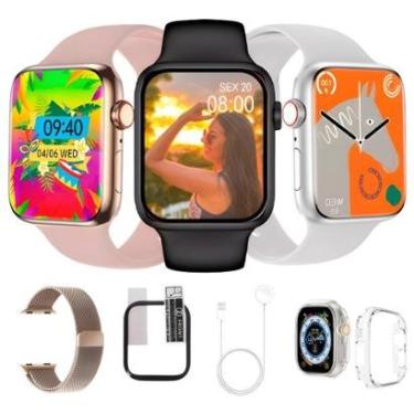 Imagem de Smartwatch W59 Mini Relogio P/Pulso Fino Original C/2 Pulseira Pelicula Case Android iOS Bluetooth-Unissex