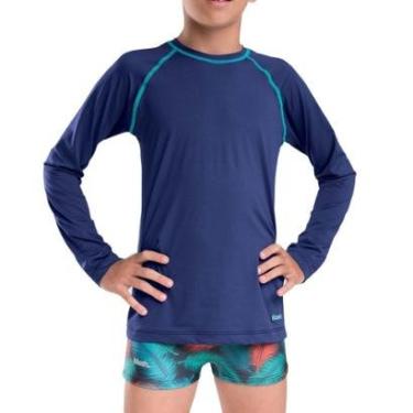 Imagem de Camiseta Infantil Com Proteção UV Manga Longa Praia - Mash Beachwear-Masculino