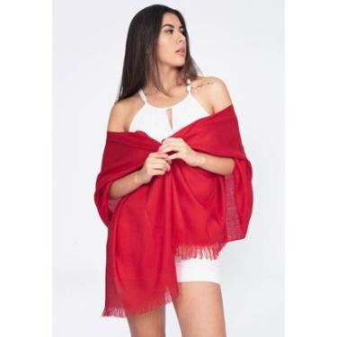 Imagem de Echarpe Lenço Feminino Panamá Vermelho - Único-Feminino