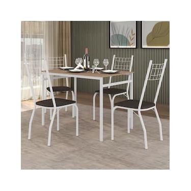 Imagem de Mesa de Jantar Retangular Fabone Sintra com 4 Cadeiras Estofadas