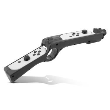 Imagem de FANPL Arma de jogo para Nintendo Switch & Switch OLED Joy Con, alça de controle para simulador de caça, para Wolfenstein 2, para Splatoon, para Big Buck Hunter Arcade e outros jogos de tiro com Switch