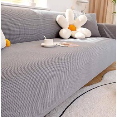 Imagem de Sofá Slipcover Sofá Capa Protetor De Móveis Sofá Macio Com Fundo Elástico Para Crianças, Poliéster Spandex Jacquard Tecido Pequenas Verificações (Adequado para 35-55 inch,Cinzento)