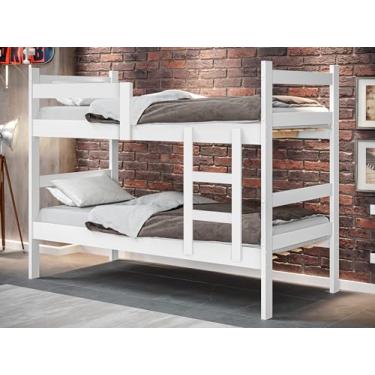 Imagem de Beliche Solteiro Gabrielli 100% Mdf C/Escada - Vira 2 Camas Solteiro P/Colchão 188x88 - Branco