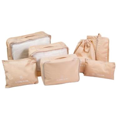 Imagem de KIT ORGANIZADOR PARA MALA DE VIAGEM 7 PEÇAS LINHA BASIC (Bege)