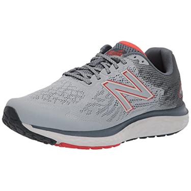Imagem de New Balance Fresh Foam 680 V7 Tênis de corrida masculino, Cinza/Ghost Pepper/Preto, 8.5 X-Wide