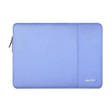 Imagem de Capa MOSISO para laptop de 15, 15,6 e 16 polegadas, compatível com MacBook Pro 16 M4, M3, M2 e M1, notebook HP, Acer, Dell, Lenovo, ASUS, bolsa vertical de poliéster com bolso, azul-ardósia