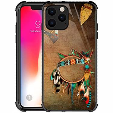 Imagem de CARLOCA Capa compatível com iPhone 13, design de padrão indiano com ponta de flecha nativa americana para meninas e meninos, à prova de choque, capa antiarranhões para iPhone 13