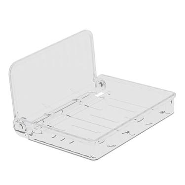 Imagem de Prateleira Dobrável Montada na Parede, Transparente, Grande Capacidade, Forte, Dobrável, Flutuante, Banheiro (Pequeno)