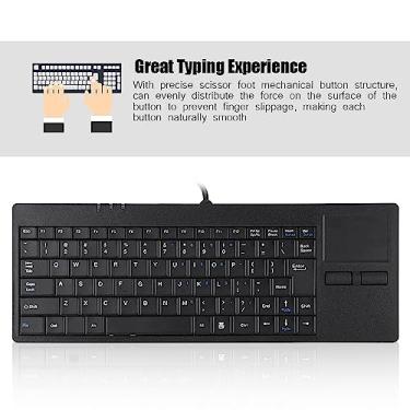 Imagem de Teclado USB Com Fio Integrado Touchpad HUB Port 86 Teclas Mudo Teclado Ultrafino para Mesa de Notebook Tapete AntiderrapantePara Operação Forte Tapete Antiderrapante D