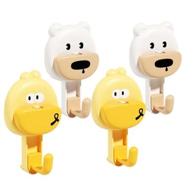 Imagem de COPORISO Desenho animado com gancho de ventosa, não destrutivo, gancho de ventosa a vácuo, fácil de instalar sem perfurar, adequado para cozinha, quarto, chuveiro, porta de vidro, azulejo para