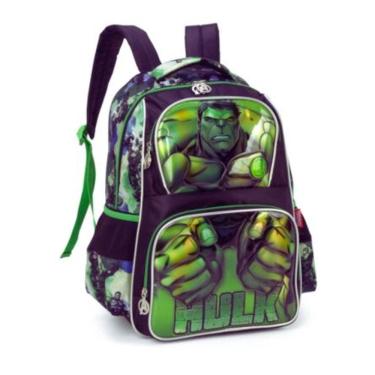 Imagem de Mochila Escolar Costas Infantil Hulk com Mascara