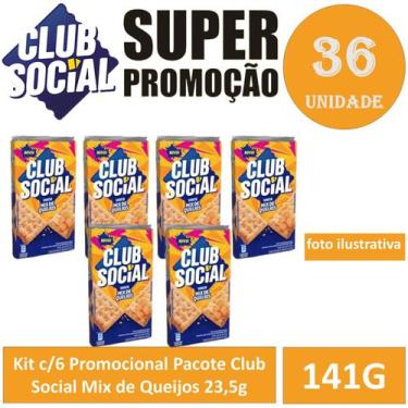 Imagem de Kit c/6 Promocional Pacote Club Social Mix de Queijos 23,5g