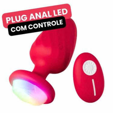 Imagem de Plug Anal Vibratório de LED com Controle de Silicone Recarregável IPX7