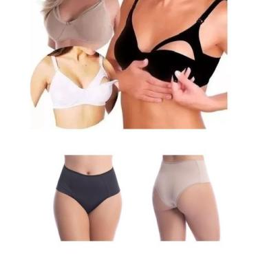 Imagem de Conjunto Amamentação Sutiã Calcinha Microfibra Pós Parto - Sou Gata e 