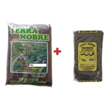 Imagem de Saco Terra Adubada + Humus De Minhoca Planta Horta Jardim - Terra Nobr