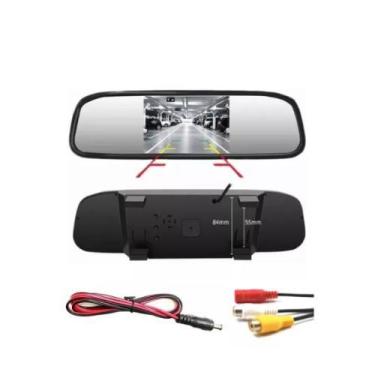 Imagem de Espelho retrovisor com tela lcd 4.3 12v universal cinoy