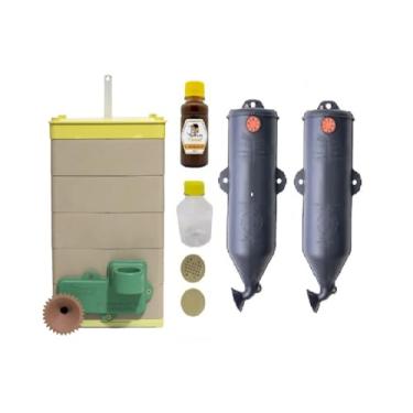Imagem de Kit Primeiros Passos para Criar Abelha Sem Ferrão Caixa 05 módulos (Bege)