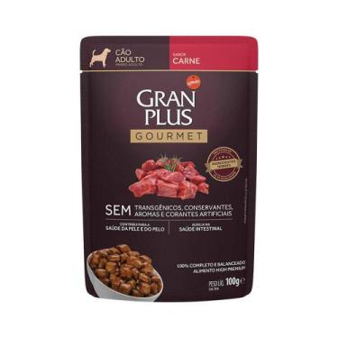 Imagem de Ração Úmida Gran Plus Gourmet Sachê Cães Adultos Carne - 100g - GRANPL