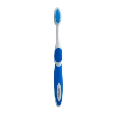 Imagem de Escova Dental Média Cerdas Ultra Finas Macias Delicate Klin, Azul