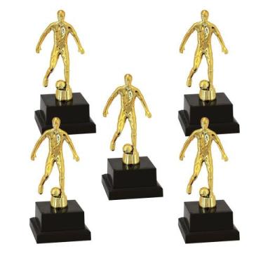 Imagem de Troféu Vitória Vencedor Futebol 17cm Kit Com 5 Unidades, Dourado, Únic