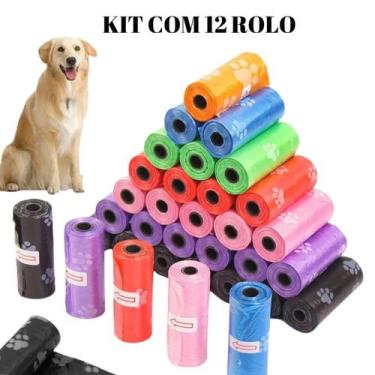 Imagem de Saquinhos Cachorro Gato Pets Kit Com12 Refil Cata Caca Rolos - Store B