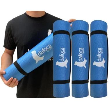Imagem de Kit 3 Tapetes Yoga Mat Exercícios Em EVA 50x180cm 5mm DF1032 Azul Dafo