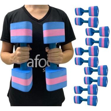 Imagem de 5 Pares Halteres Hidroginástica 100% EVA DF1092-R M Azul/Rosa Dafoca S