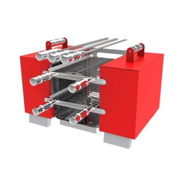 Imagem de Churrasqueira SEM FUMAÇA Para Apartamento 2 grelhas 3 espetos HOTBOX P