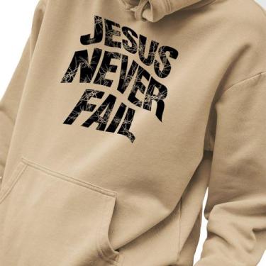 Imagem de Blusa Moletom Genuine Grit Masculino Estampado Algodão 30.1 Jesus Neve