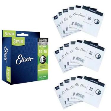 Imagem de KIT 3 Encordoamento Elixir 010 GUITARRA pack L3P2 16552 USA