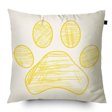 Imagem de Almofada Algodão Estampada Pata 40x40cm Amarelo - FASTLAR