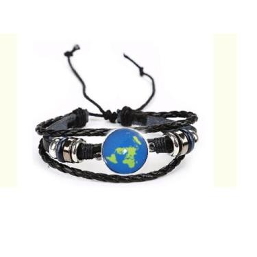 Imagem de Pulseiras Terra Plana Firmamento Mapa Da Terra Geográfico - RECANTOAST
