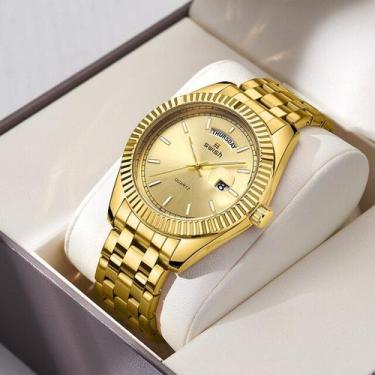 Imagem de Relógio Masculino Dois Tons De Ouro SWISH - ElaShopp