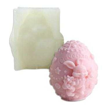Imagem de Tone Fun Moldes de silicone em forma de ovo colorido em forma de coelho para fazer velas, resina, velas de aromaterapia, sabonete de cera artesanal, decoração de casa, artesanato