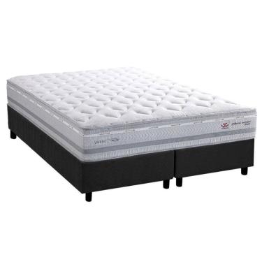 Imagem de Conjunto Box King: Colchão Molas Herval Maxspring Petra C1662 + Base CRC Suede Gray (19...