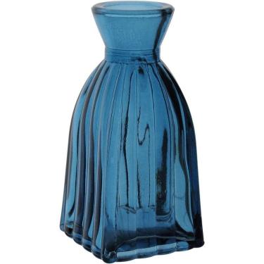 Imagem de Vaso Decorativo Enfeite Casa Garrafa Home&co Vidro 11x5x5cm Azul
