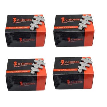 Imagem de C-HORSE 400Psc Clip On Wheel Weights Assortment - 4 estilos (AW, FN, MC, P) - Balanceadores de aro tipo martelo - 7,1 g, 14,2 g, 21,3 g, 28,3 g, 100 peças para cada estilo, adequado para roda de aço