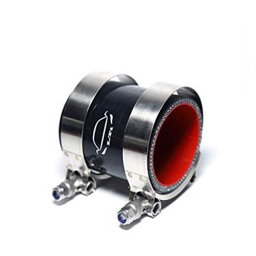 Imagem de LTI-DIRECT LTI Universal 63 mm 4-Ply Reforçado Alto Desempenho 6.3 cm ID Straight Silicone Mangueira Acoplador + Braçadeira de Parafuso T Aço Inoxidável 304 (6.3 cm PRETO)