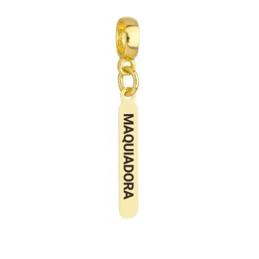 Imagem de Berloque Plaquinha Maquiadora Banhado a Ouro 18k - WORK SEMIJOIAS