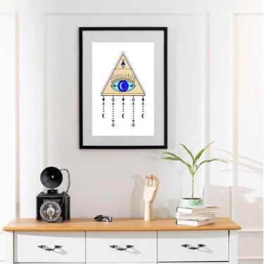 Imagem de Quadro Olho Grego Móbile - 60x48cm - Quadros On-line, Moldura Preta