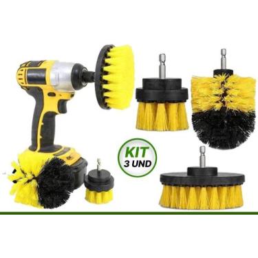 Imagem de Kit 3 Escovas De Limpeza Pesada Para Parafusadeira Furadeira - TITANIU