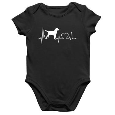 Imagem de Body Bebê Algodão Cachorro Batimentos Cardíacos - Foca na Moda, Preto,