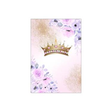 Imagem de Painel De Festa Vertical 1,50 x 2,20 -  Realeza Rosa e Lilás 023 - Via