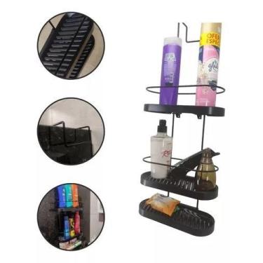 Imagem de Suporte Porta Shampoo para Box Porta Sabonete Banheiro Preto - Metaltr